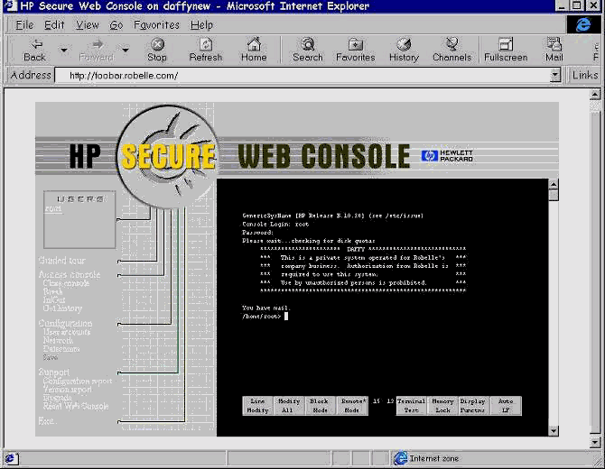 web console