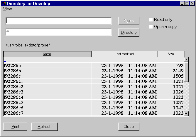 MPE directory dialog