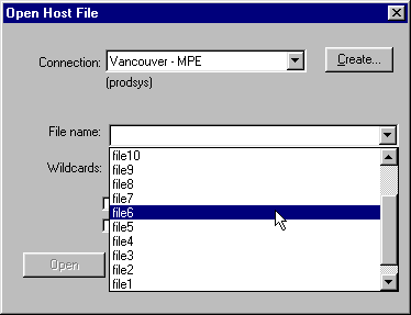 MRU File list in Open Host File dialog