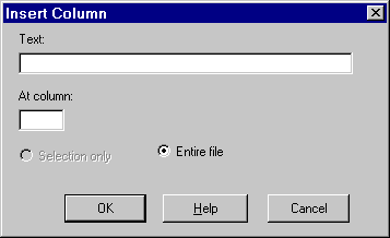 Insert Column dialog box