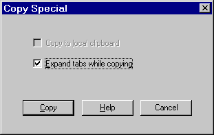 Copy Special dialog box