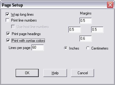 Page Setup dialog box